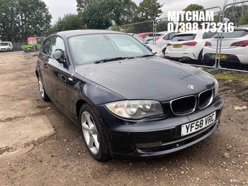 Location: Mitcham - 2009 BMW 118D EDITION ES 3 Door Hatchback REG: YF58VRC, Keys: No, MOT Expiry date: 18/07/2026, 1995 Diesel, 6 Speed Manual Diesel, Former Keepers: 10
