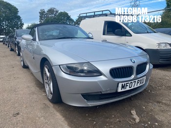 Location: Mitcham - 2007 BMW Z4 SE Convertible REG: MF07PXU, Keys: No, MOT Expiry date: 16/11/2026, 1995 Petrol, 6 Speed Manual Petrol, Former Keepers: 9