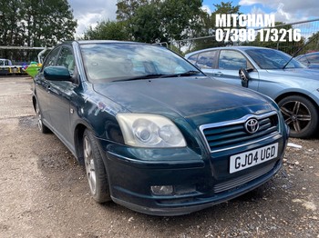 Location: Mitcham - 2004 TOYOTA AVENSIS T4 4 Door Saloon REG: GJ04UGD, Keys: No, MOT Expiry date: 28/05/2026, 1794 Petrol, 5 Speed Manual Petrol, Former Keepers: 4