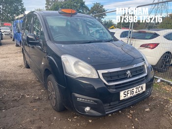 Location: Mitcham - 2016 PEUGEOT PARTNER TEPEE ACTIVE B-HD MPV REG: SF16ZCN, Keys: No, MOT Expiry date: 02/10/2026, 1560 Diesel, 5 Speed Manual Diesel, Former Keepers: 5