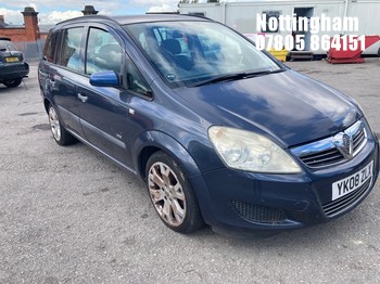Location: Nottingham - 2008 VAUXHALL ZAFIRA LIFE MPV REG: YK08ZLX, Keys: No, MOT Expiry date: 16/11/2025, 1598 Petrol, 5 Speed Manual Petrol, Former Keepers: 9