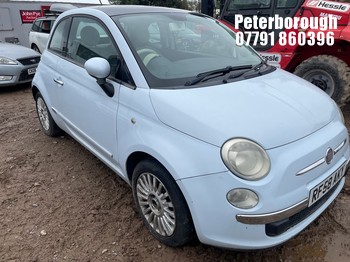 Location: Peterborough - 2009 FIAT 500 LOUNGE RHD 3 Door Hatchback REG: RF58AKY, Keys: No, MOT Expiry date: 08/11/2025, 1242 Petrol, 5 Speed Manual Petrol, Former Keepers: 8