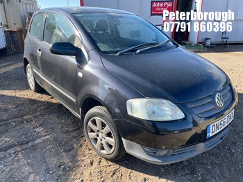 Location: Peterborough - 2007 VOLKSWAGEN URBAN FOX 75 3 Door Hatchback REG: DN56DNX, Keys: No, MOT Expiry date: 14/04/2027, 1390 Petrol, 5 Speed Manual Petrol, Former Keepers: 7