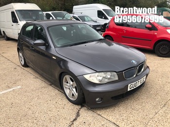 Location: Brentwood - 2007 BMW 118D SPORT 5 Door Hatchback REG: GU07XJL, Keys: No, MOT Expiry date: 12/09/2025, 1995 Diesel, 6 Speed Manual Diesel, Former Keepers: 5
