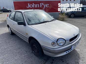 Location: South Wales - 1999 TOYOTA COROLLA GS 3 Door Hatchback REG: T96SDA, Keys: No, MOT Expiry date: 10/12/2025, 1332 Petrol, 5 Speed Manual Petrol, Former Keepers: 4
