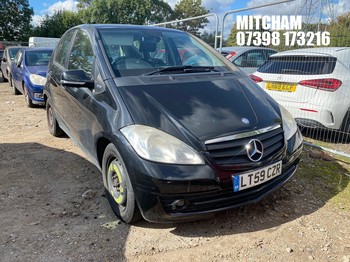 Location: Mitcham - 2009 MERCEDES-BENZ A160 BLUEEFF-Y CLASSIC SE 5 Door Hatchback REG: LT59CZR, Keys: No, MOT Expiry date: 09/04/2027, 1498 Petrol, 5 Speed Manual Petrol, Former Keepers: 3