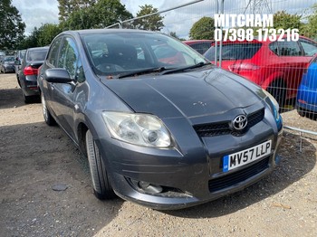 Location: Mitcham - 2007 TOYOTA AURIS TR VVT-I S-A 5 Door Hatchback REG: MV57LLP, Keys: No, MOT Expiry date: 22/09/2026, 1598 Petrol, 5 Speed Semi Auto Petrol, Former Keepers: 6