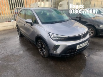 Location: Hayes - 2021 VAUXHALL CROSSLAND SE NAV PREMIUM 5 Door Hatchback REG: DV21FZH, Keys: No, MOT Expiry date: 28/05/2026, 1199 Petrol, 5 Speed Manual Petrol, Former Keepers: 2