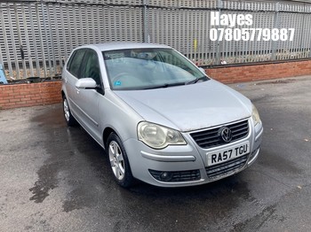 Location: Hayes - 2007 VOLKSWAGEN POLO MATCH 80 5 Door Hatchback REG: RA57TGU, Keys: No, MOT Expiry date: 31/12/2025, 1390 Petrol, 5 Speed Manual Petrol, Former Keepers: 1
