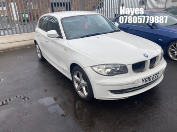 Location: Hayes - 2010 BMW 116I SPORT 5 Door Hatchback REG: YG10EZZ, Keys: No, MOT Expiry date: 23/11/2026, 1995 Petrol, 6 Speed Manual Petrol, Former Keepers: 9