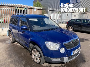 Location: Hayes - 2012 SKODA YETI S GREENLINE II TDI C 5 Door Hatchback REG: BF12MFE, Keys: No, MOT Expiry date: 08/05/2027, 1598 Diesel, 5 Speed Manual Diesel, Former Keepers: 4