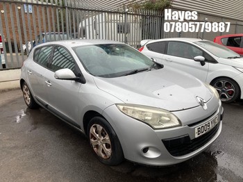 Location: Hayes - 2009 RENAULT MEGANE EXPRESSION VVT 100 5 Door Hatchback REG: BD09YVC, Keys: No, MOT Expiry date: 28/10/2026, 1598 Petrol, 5 Speed Manual Petrol, Former Keepers: 7