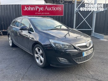 Location: Stapleford - 2011 VAUXHALL ASTRA SRI CDTI ECOFLEX Estate REG: YE11CUW, Keys: Yes, MOT Expiry date: 13/08/2027, 1686 Diesel, 6 Speed Manual Diesel, Former Keepers: 4