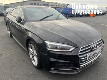 Location: BELVEDERE - 2016 AUDI A5 S LINE TDI S-A Coupe REG: MD66LJZ, 1968cc Diesel, 7 Speed S-Auto Diesel, Former Keepers: 3, Keys: No, MOT: Expiry date10.01.2027