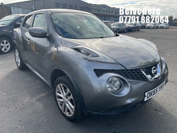 Location: BELVEDERE - 2015 NISSAN JUKE ACENTA PREMIUM DIG-T 5 Door Hatchback REG: DK65YNV, 1197cc Petrol, 6 Speed Manual Petrol, Former Keepers: 6, Keys: No, MOT: Expiry date08.02.2027