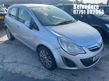 Location: Belvedere - 2013 VAUXHALL CORSA SE 5 Door Hatchback REG: DL62ABN, Keys: No, MOT Expiry date: 31/03/2027, 1398 Petrol, 5 Speed Manual Petrol, Former Keepers: 8