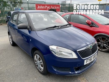Location: Belvedere - 2011 SKODA FABIA S 12V 5 Door Hatchback REG: FY61VRO, Keys: No, MOT Expiry date: 14/12/2026, 1198 Petrol, 5 Speed Manual Petrol, Former Keepers: 5