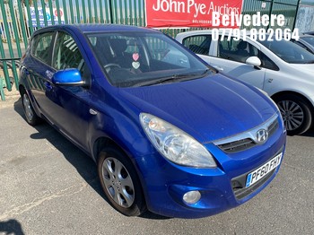 Location: Belvedere - 2010 HYUNDAI I20 COMFORT AUTO 5 Door Hatchback REG: PF60FHY, Keys: No, MOT Expiry date: 28/12/2026, 1396 Petrol, 4 Speed Auto Petrol, Former Keepers: 8