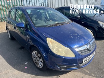 Location: Belvedere - 2008 VAUXHALL CORSA CLUB A/C 5 Door Hatchback REG: DS08VZE, Keys: No, MOT Expiry date: 17/11/2026, 1229 Petrol, 5 Speed Manual Petrol, Former Keepers: 9
