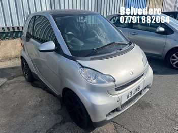 Location: Belvedere - 2008 SMART FORTWO PASSION 71 AUTO Coupe REG: A9JNB, Keys: No, MOT Expiry date: 10/12/2025, 999 Petrol, 5 Speed Auto Petrol, Former Keepers: 6