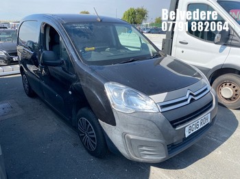 Location: Belvedere - 2016 CITROEN BERLINGO 625 ENTERPRISE H Panel Van REG: BG16ROH, Keys: No, MOT Expiry date: 07/08/2026, 1560 Diesel, 5 Speed Manual Diesel, Former Keepers: 4