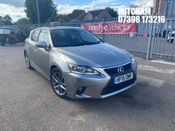 Location: Mitcham - 2015 LEXUS CT 200H ADVANCE PLUS CVT 5 Door Hatchback REG: HF15OMP, 1798cc Hybrid Electric, Variable 1 Speed Auto Petrol/E, Former Keepers: 6, Keys: Yes, MOT Expiry date: 19/09/2027