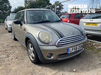 Location: Mitcham - 2008 MINI ONE 3 Door Hatchback REG: LF58ZGN, Keys: No, MOT Expiry date: 29/06/2026, 1397 Petrol, 6 Speed Manual Petrol, Former Keepers: 4
