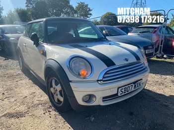 Location: Mitcham - 2007 MINI COOPER 3 Door Hatchback REG: SB07WXK, Keys: No, MOT Expiry date: 24/03/2027, 1598 Petrol, 6 Speed Manual Petrol, Former Keepers: 16