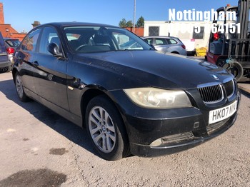 Location: Nottingham - 2007 BMW 320I SE 4 Door Saloon REG: HK07NYA, Keys: No, MOT Expiry date: 03/07/2026, 1995 Petrol, 6 Speed Manual Petrol, Former Keepers: 4
