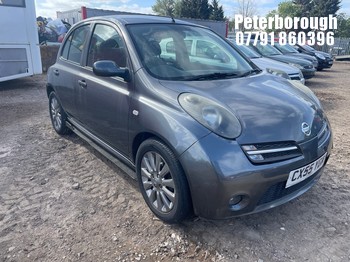 Location: Peterborough - 2005 NISSAN MICRA SPORT+ 5 Door Hatchback REG: CX55YGM, Keys: No, MOT Expiry date: 16/11/2026, 1240 Petrol, 5 Speed Manual Petrol, Former Keepers: 10