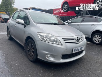 Location: Stapleford - 2012 TOYOTA AURIS TR VALVEMATIC 5 Door Hatchback REG: HV12NYS, Keys: Yes, MOT Expiry date: 05/06/2027, 1598 Petrol, 6 Speed Manual Petrol, Former Keepers: 4
