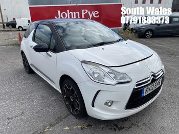 Location: South Wales - 2012 CITROEN DS3 DSTYLE + 3 Door Hatchback REG: KV12EHS, Keys: No, MOT Expiry date: 23/03/2027, 1598 Petrol, 5 Speed Manual Petrol, Former Keepers: 6