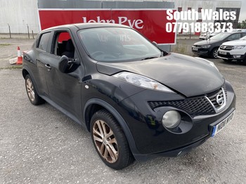 Location: South Wales - 2011 NISSAN JUKE ACENTA PREMIUM 5 Door Hatchback REG: ND11MYO, Keys: No, MOT Expiry date: 20-08-2026, 1598 Petrol, 5 Speed Manual Petrol, Former Keepers: 4