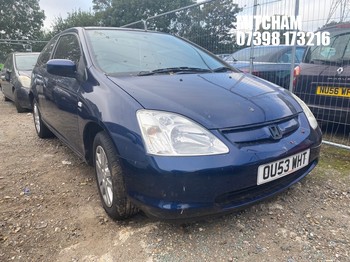 Location: Mitcham - 2003 HONDA CIVIC VTEC SE SPORT AUTO 3 Door Hatchback REG: OU53WHT, Keys: No, MOT Expiry date: 01/09/2026, 1590 Petrol, 4 Speed Auto Petrol, Former Keepers: 4