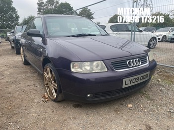 Location: Mitcham - 2003 AUDI A3 1.8T SPORT 3 Door Hatchback REG: LY03OBB, Keys: No, MOT Expiry date: 26/12/2026, 1781 Petrol, 5 Speed Manual Petrol, Former Keepers: 13