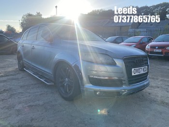 Location: Leeds - 2007 AUDI Q7 SE QUATTRO TDI Estate REG: OV07VCU, Keys: No, MOT Expiry date: 19-12-2025, 2967 Diesel, 6 Speed Auto Diesel, Former Keepers: 6