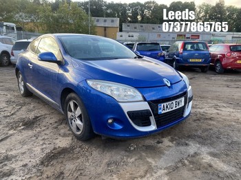 Location: Leeds - 2010 RENAULT MEGANE DYNAMIQUE TTOM VVT Coupe REG: AK10BWY, Keys: No, MOT Expiry date: 12-01-2027, 1598 Petrol, 6 Speed Manual Petrol, Former Keepers: 10