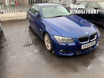 Location: Hayes - 2010 BMW 320D M SPORT AUTO 181 Convertible REG: EK60RHU, Keys: No, MOT Expiry date: 02/06/2025, 1995 Diesel, 6 Speed Auto Diesel, Former Keepers: 11