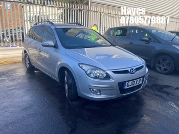 Location: Hayes - 2010 HYUNDAI I30 COMFORT Estate REG: GJ10XJF, Keys: No, MOT Expiry date: 03/06/2026, 1591 Petrol, 5 Speed Manual Petrol, Former Keepers: 6