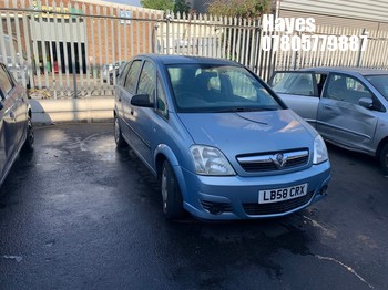 Location: Hayes - 2009 VAUXHALL MERIVA LIFE E-TRONIC MPV REG: LB58CRX, Keys: No, MOT Expiry date: 02/12/2026, 1598 Petrol, 5 Speed Semi Auto Petrol, Former Keepers: 7