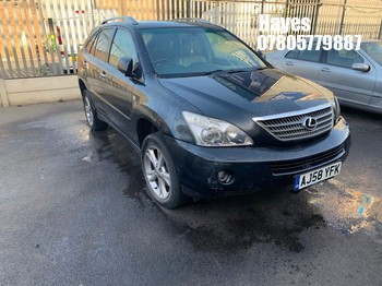 Location: Hayes - 2008 LEXUS RX 400H SR AUTO Estate REG: AJ58YFK, Keys: No, MOT Expiry date: 02/09/2026, 3311 Hybrid Electric, Variable 1 Speed Auto Petrol/E, Former Keepers: 5