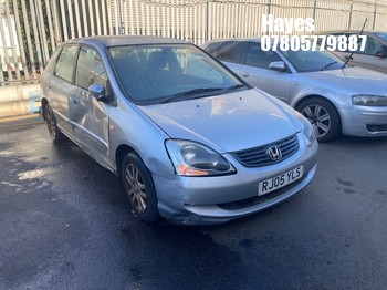 Location: Hayes - 2005 HONDA CIVIC SE AUTO 5 Door Hatchback REG: RJ05YLS, Keys: No, MOT Expiry date: 03/08/2026, 1590 Petrol, 4 Speed Auto Petrol, Former Keepers: 5