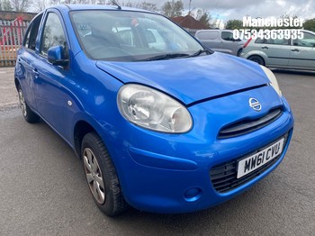 Location: Manchester - 2011 NISSAN MICRA VISIA 5 Door Hatchback REG: MW61CVU, 1198 Petrol, 5 Speed Manual Petrol, Former Keepers: 4, Keys: No, MOT Expiry date: 10/06/2027