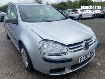 Location: Manchester - 2007 VOLKSWAGEN GOLF FSI S 5 Door Hatchback REG: PE07ZDJ, 1598 Petrol, 6 Speed Manual Petrol, Former Keepers: 5, Keys: Yes, MOT Expiry date: 24/07/2026