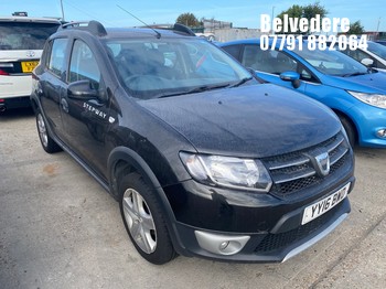 Location: BELVEDERE - 2016 DACIA SANDERO STEPWAY LAUREATE 5 Door Hatchback REG: YY16BWD, 1461cc BLACK, 5 Speed Manual Diesel, Former Keepers: 1, Keys: No, MOT: Expiry date23/09/2026