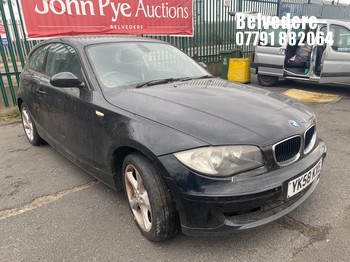 Location: Belvedere - 2008 BMW 116I EDITION ES AUTO 3 Door Hatchback REG: YK58KXE, Keys: No, MOT Expiry date: 08/06/2024, 1597 Petrol, 6 Speed Auto Petrol, Former Keepers: 5