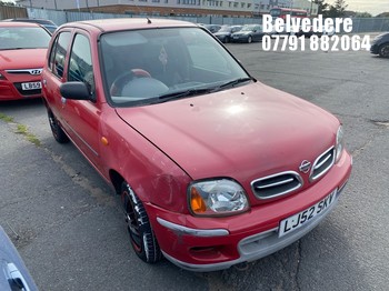 Location: Belvedere - 2003 NISSAN MICRA S AUTO 5 Door Hatchback REG: LJ52SKV, Keys: No, MOT Expiry date: 16/04/2027, 998 Petrol, Variable Speed Auto Petrol, Former Keepers: 5