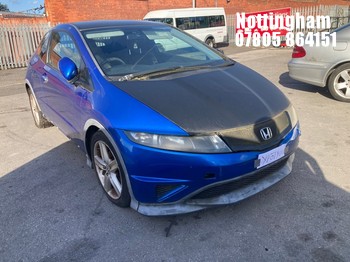 NOTE: ATF Registered Buyers ONLY - Location: Nottingham - 2007 HONDA CIVIC TYPE-S 3 Door Hatchback REG: YP07YUU, Keys: No, 1799cc Petrol, 6 Speed Manual Petrol, Former Keepers: 5