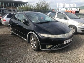 Location: Edinburgh - 2006 HONDA CIVIC EX I-VTEC S-A 5 Door Hatchback REG: LK56KKN, Keys: No, MOT Expiry date: 20/08/2026, 1799 Petrol, 6 Speed Semi Auto Petrol, Former Keepers: 12