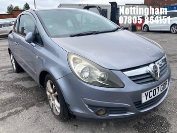 Location: Nottingham - 2007 VAUXHALL CORSA SXI 3 Door Hatchback REG: YC07GOP, Keys: No, MOT Expiry date: 07/12/2026, 1229 Petrol, 5 Speed Manual Petrol, Former Keepers: 7